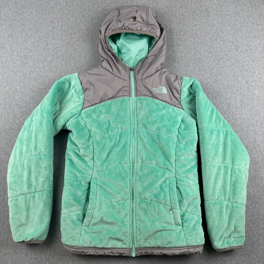 The North Face Jacket Girls Large 14/16 Reversible Mossbud Swirl Green Grey
